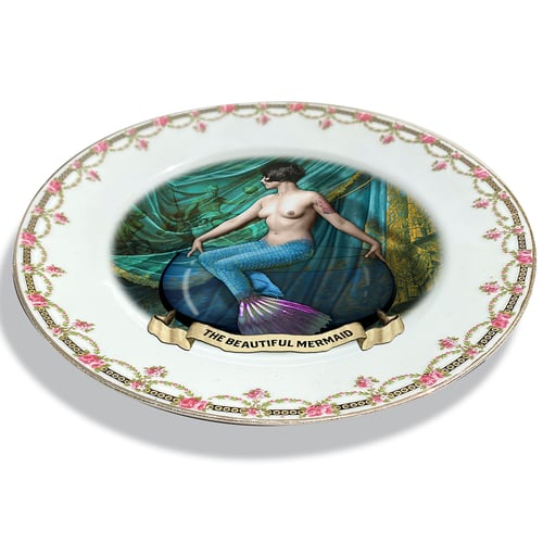 Image of The Beautiful Mermaid - Vintage Spanish Porcelain Plate - #0755