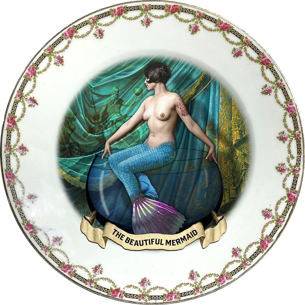 Image of The Beautiful Mermaid - Vintage Spanish Porcelain Plate - #0755