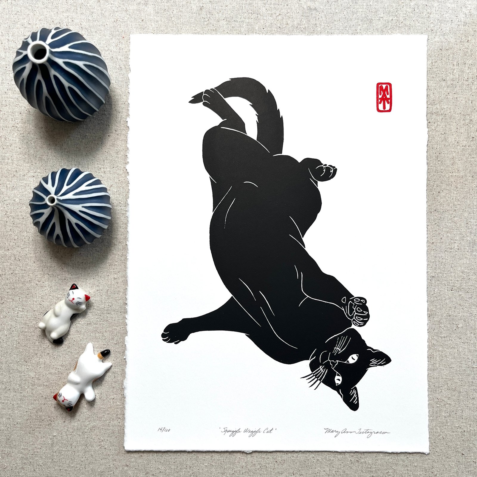 ヴィトン キャットアート アートフレーム TGHMH137 SALE - Squiggle Wiggle Cat | Mary Ann Testagrossa Art