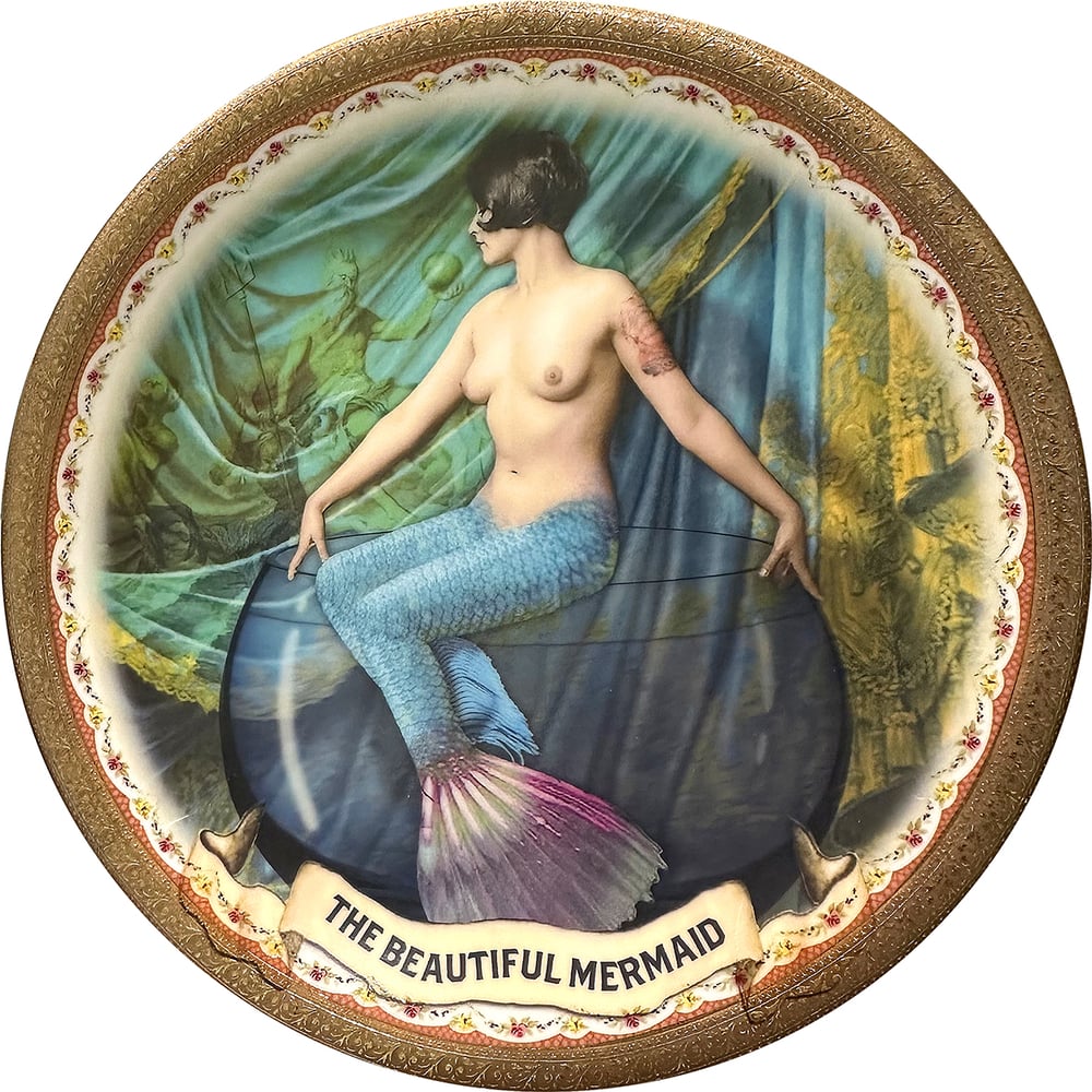 Image of The Beautiful Mermaid - Vintage German Porcelain Plate - #0147