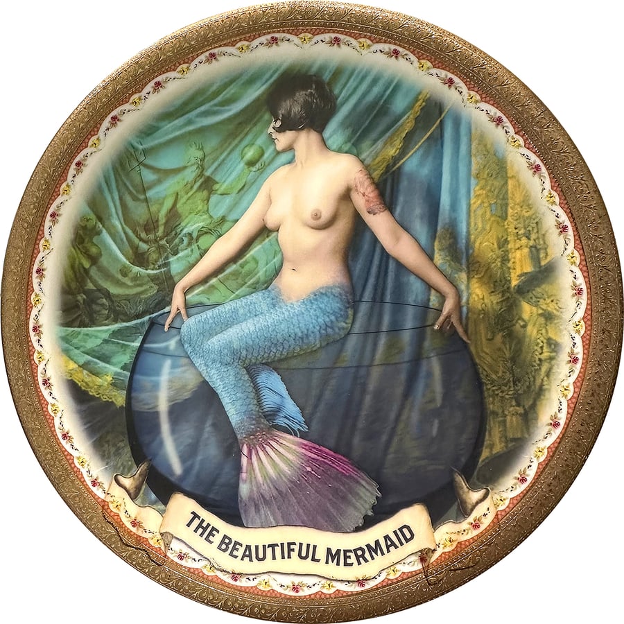 Image of The Beautiful Mermaid - Vintage German Porcelain Plate - #0147