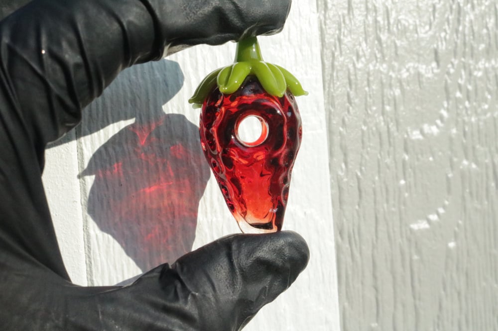 Hollow strawberry pendant 