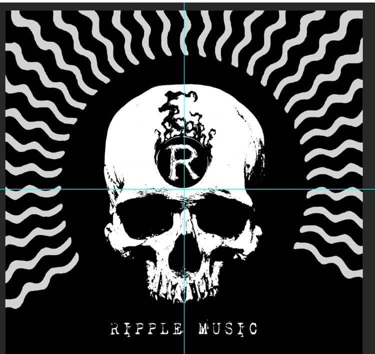 Image of Ripple Music "Skull's aflame" T-shirt (Black)