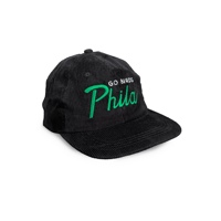 Image 1 of Phila Go Birds Black 6 Panel Corduroy Hat
