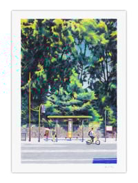 Image 1 of Kyōto-gosho bus stop (giclee Print, A3)
