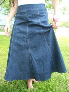 Image of 8-Gored Denim Skirt