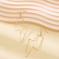 Image 1 of Gold Lightning Bolt Wire Hoop Earrings