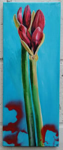 Image of SEAN WORRALL - This Year’s Amaryllis, Part 2 (2022) – acrylic on canvas, 20cm x 50cm x 1cm.   