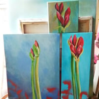 Image 2 of SEAN WORRALL - This Year’s Amaryllis, Part 1 (2022) – acrylic on canvas, 40cm x 50cm x 1cm
