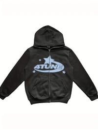 Zip Up Graphic Hoodie