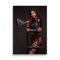 Image 1 of Poster Shield-maiden with Axe - Sweyn Forkbeard