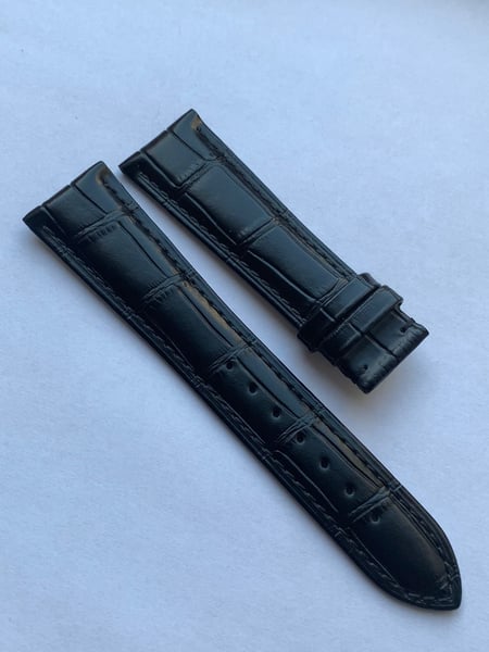 Image of Breitling Black  22mm Water Proof Premium Leather Strap in Black For Breitling Watches Without clasp