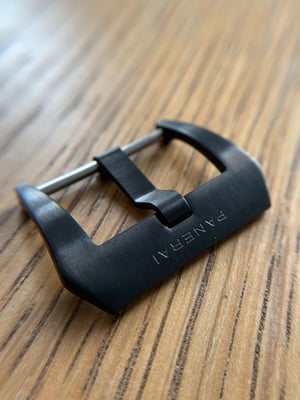 Image of For Panerai Matte Black Pre-V Pin Buckle Tongue Clasp 22mm