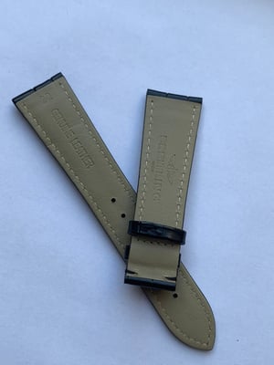 Image of Breitling Black  22mm Water Proof Premium Leather Strap in Black For Breitling Watches Without clasp