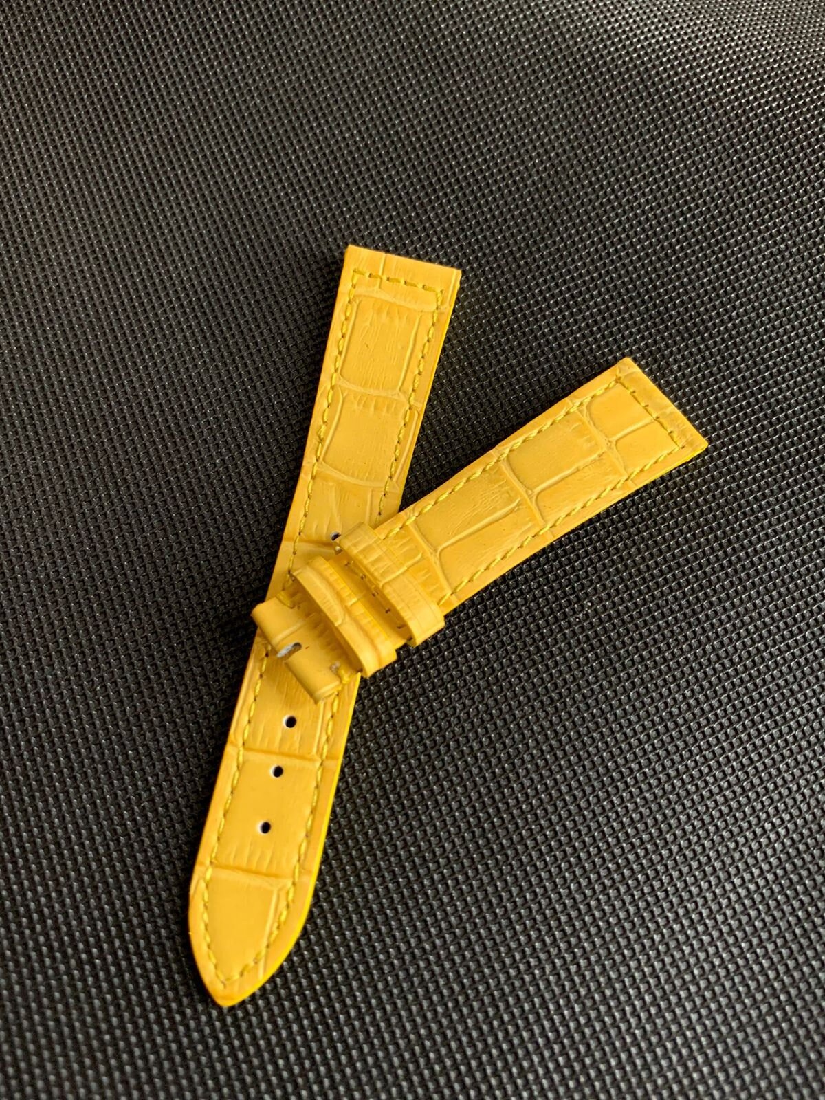 Frank muller watch band yellow 19mm 16 colour leather strap