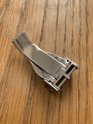 Image of New 18mm stainless steel deployment clasp buckle for Tudor watch strap.