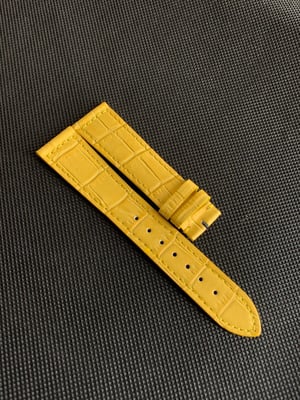 Image of Frank muller watch band yellow 19mm/16 colour leather strap without buckle