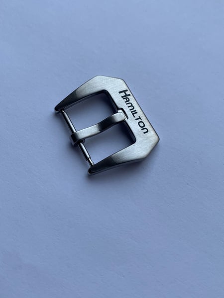 Image of genuine hamilton stainless steel gents watch strap band bracelet buckle,20mm,new