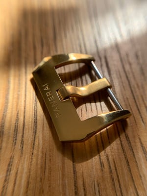 Image of For Panerai Polished gold plated Pre-V Pin Buckle Tongue Clasp 22mm
