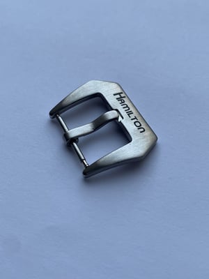Image of genuine hamilton stainless steel gents watch strap band bracelet buckle,20mm,new