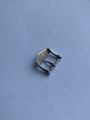 Image of rare stainless steel gold logo omega watch strap band bracelet buckle,16mm