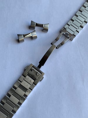Image of Heavy duty tag heuer stainless steel gents watch strap band bracelet,24mm,solid curved lugs,New