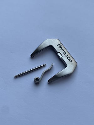 Image of genuine hamilton stainless steel gents watch strap band bracelet buckle,20mm,new