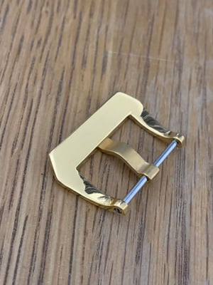 Image of For Panerai Polished gold plated Pre-V Pin Buckle Tongue Clasp 22mm