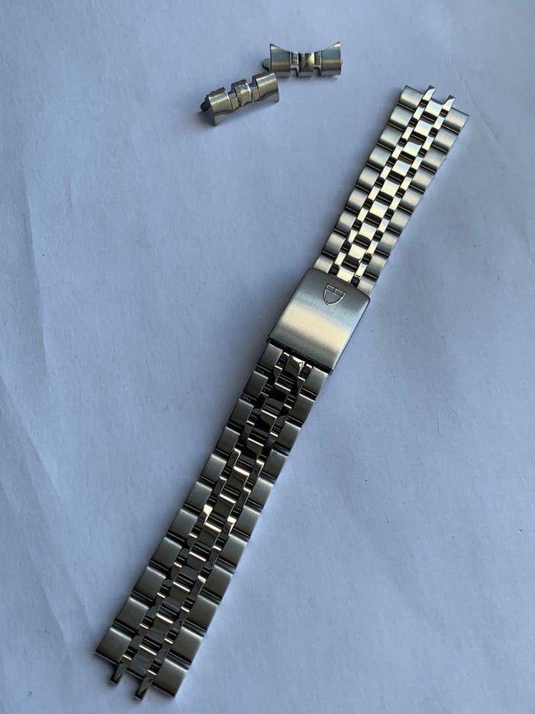Image of Heavy duty tudor stainless steel gents watch strap band. curved lugs..17mm.New(TU-8)