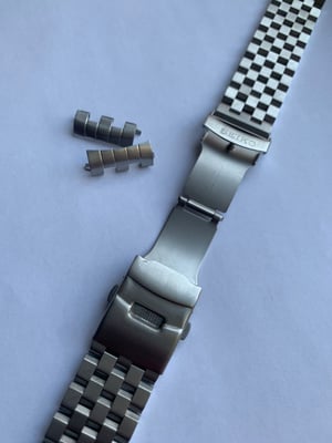 Image of seiko Heavy duty stainless steel gents watch strap,turtle,curve lugs,22mm,new