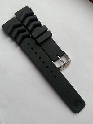 Image of seiko silicon rubber heavy duty genuine gents watch strap,20mm,new