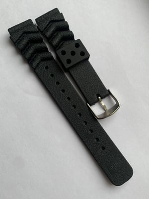 Image of seiko silicon rubber heavy duty genuine gents watch strap,20mm,new