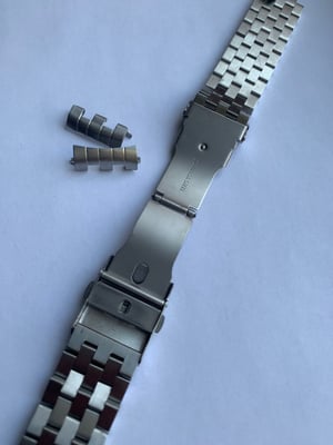 Image of seiko Heavy duty stainless steel gents watch strap,turtle,curve lugs,22mm,new