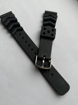 Image of seiko silicon rubber heavy duty genuine gents watch strap,20mm,new