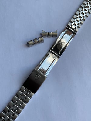 Image of Heavy duty tudor stainless steel gents watch strap band. curved lugs..17mm.New(TU-8)