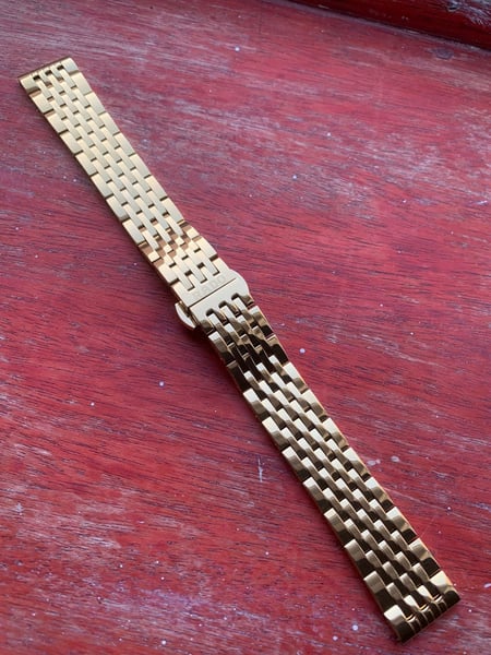 Image of Rado yellow gold plated 18mm strap / bracelet band with straight lug ends BARGAIN!