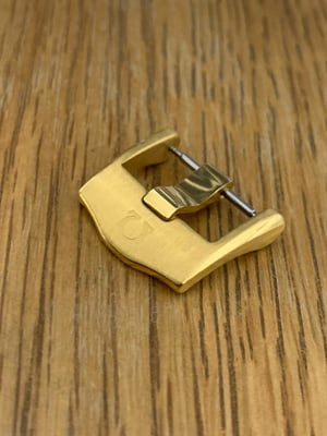 Image of 18mm Yellow gold plated brushed pin Buckle for omega Seamaster