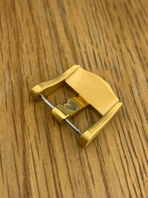 Image of 18mm Yellow gold plated brushed pin Buckle for omega Seamaster