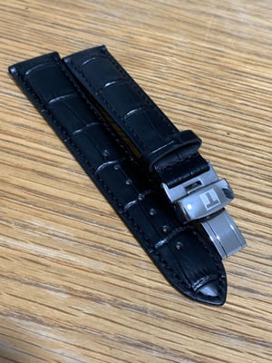 Image of Tissot Black 18mm DEPLOYMENT Water Proof Premium Leather Strap in Black For Tissot Watches