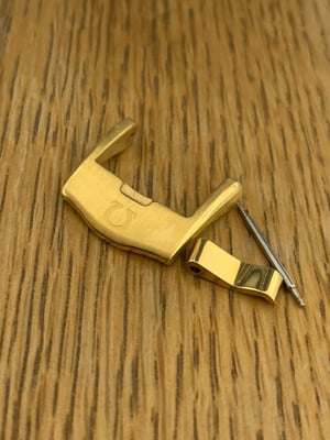 Image of 18mm Yellow gold plated brushed pin Buckle for omega Seamaster
