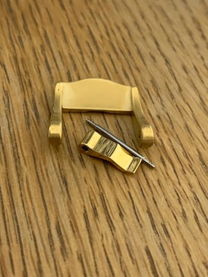 Image of 18mm Yellow gold plated brushed pin Buckle for omega Seamaster