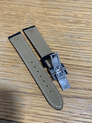 Image of Tissot Black 18mm DEPLOYMENT Water Proof Premium Leather Strap in Black For Tissot Watches