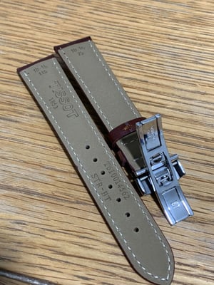 Image of Tissot Brown 18mm DEPLOYMENT Water Proof Premium Leather Strap in Brown For Tissot Watches