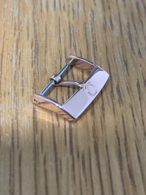 Image of omega Rose Pink gold plated engraved watch strap buckle,sizes 16mm-18mm.NEW