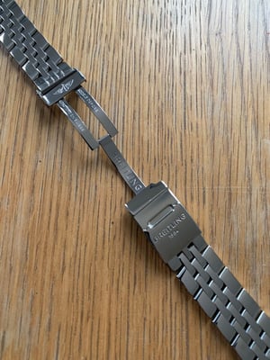 Image of Heavy duty breitling stainless steel gents watch strap,24mm,straight lugs,new