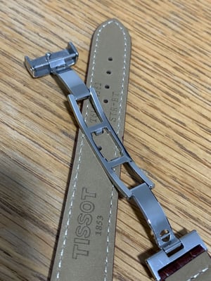 Image of Tissot Brown 18mm DEPLOYMENT Water Proof Premium Leather Strap in Brown For Tissot Watches