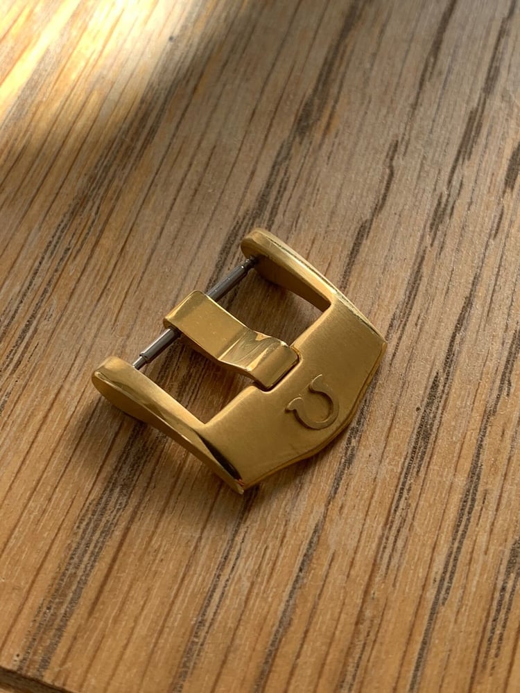 Image of 18mm  gold Plated brushed pin Buckle for omega Seamaster