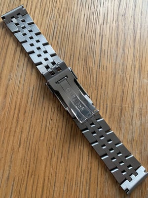 Image of Heavy duty breitling stainless steel gents watch strap,22mm,straight lugs,new