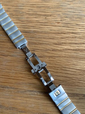 Image of omega slim gents 2/tone stainless steel/gold watch strap,constellation,de ville, 7mm/17mm,New