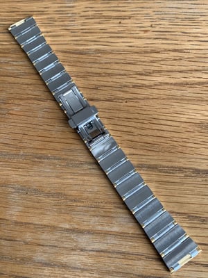 Image of omega slim gents 2/tone stainless steel/gold watch strap,constellation,de ville, 7mm/17mm,New